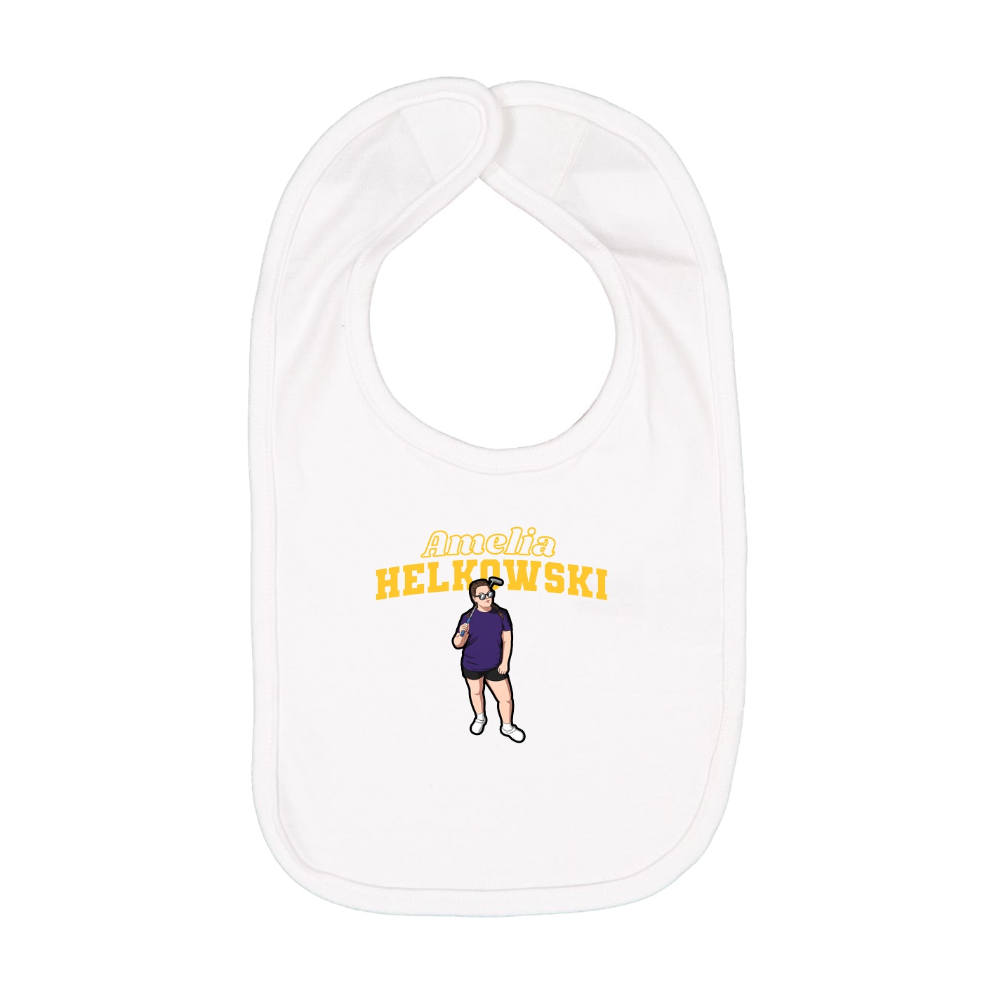 Infant Bib — Name Arch in White