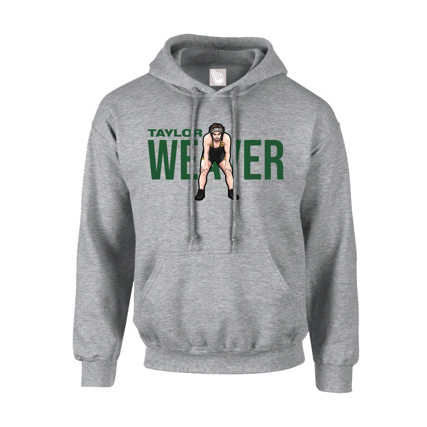Youth Hoodie — Player Name in Grey