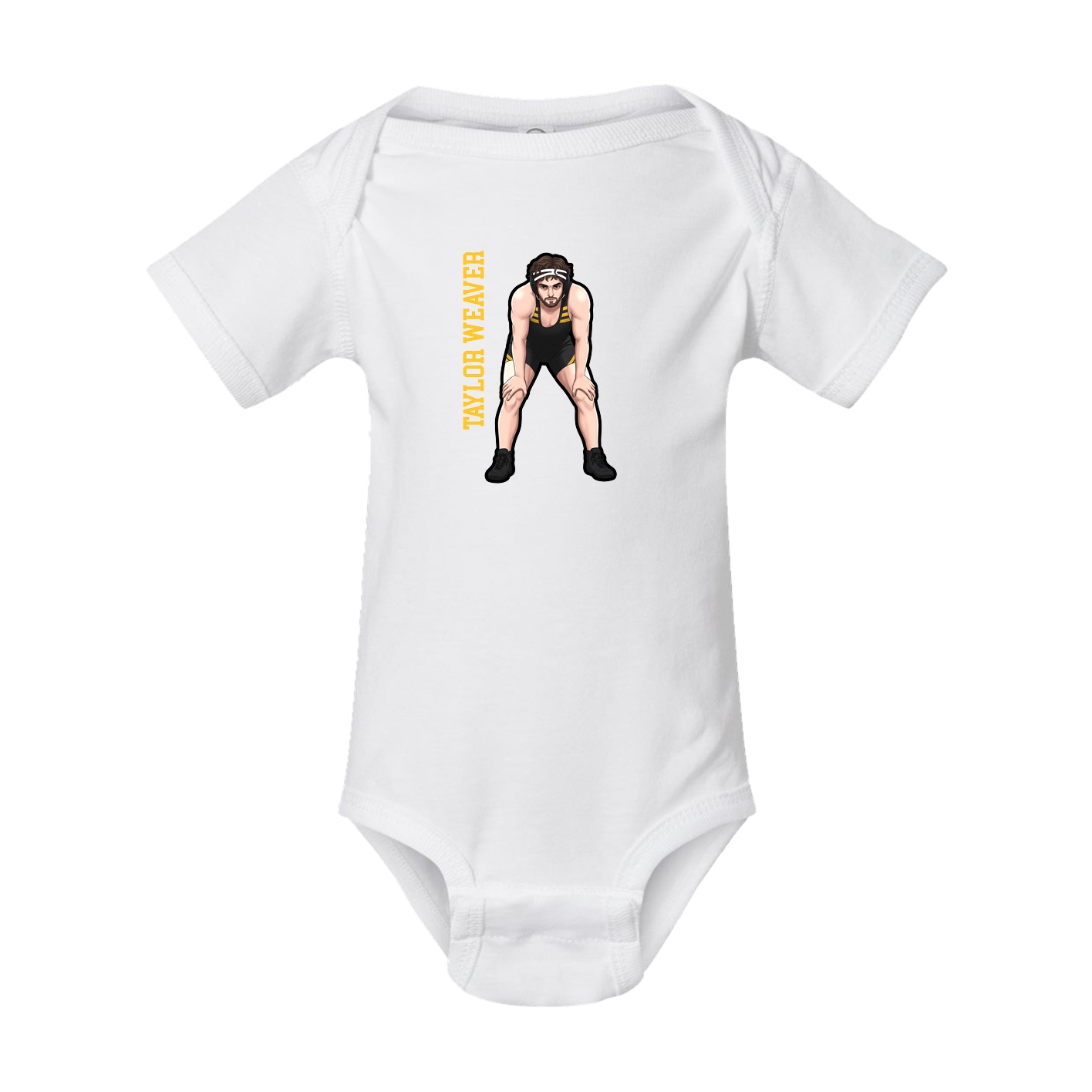 Baby Onesie — Name Vertical in White
