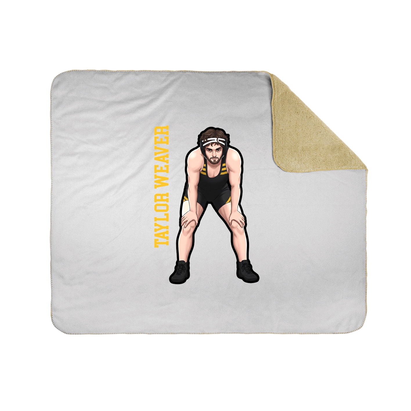 Throw Blanket — Name Vertical in White