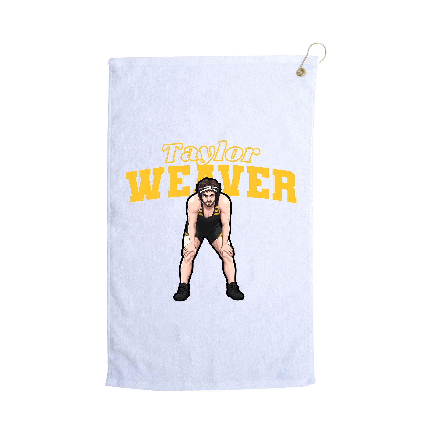 Golf Towel — Name Arch in White