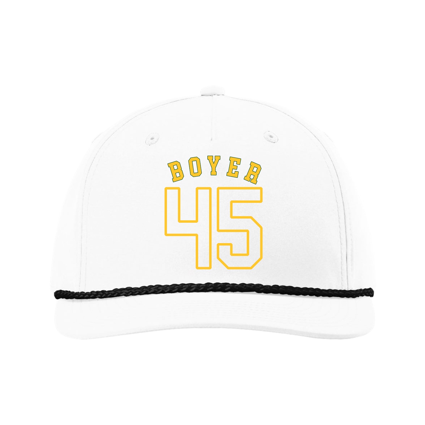 Five-Panel Classic Rope Cap — Shirsey Arch in White
