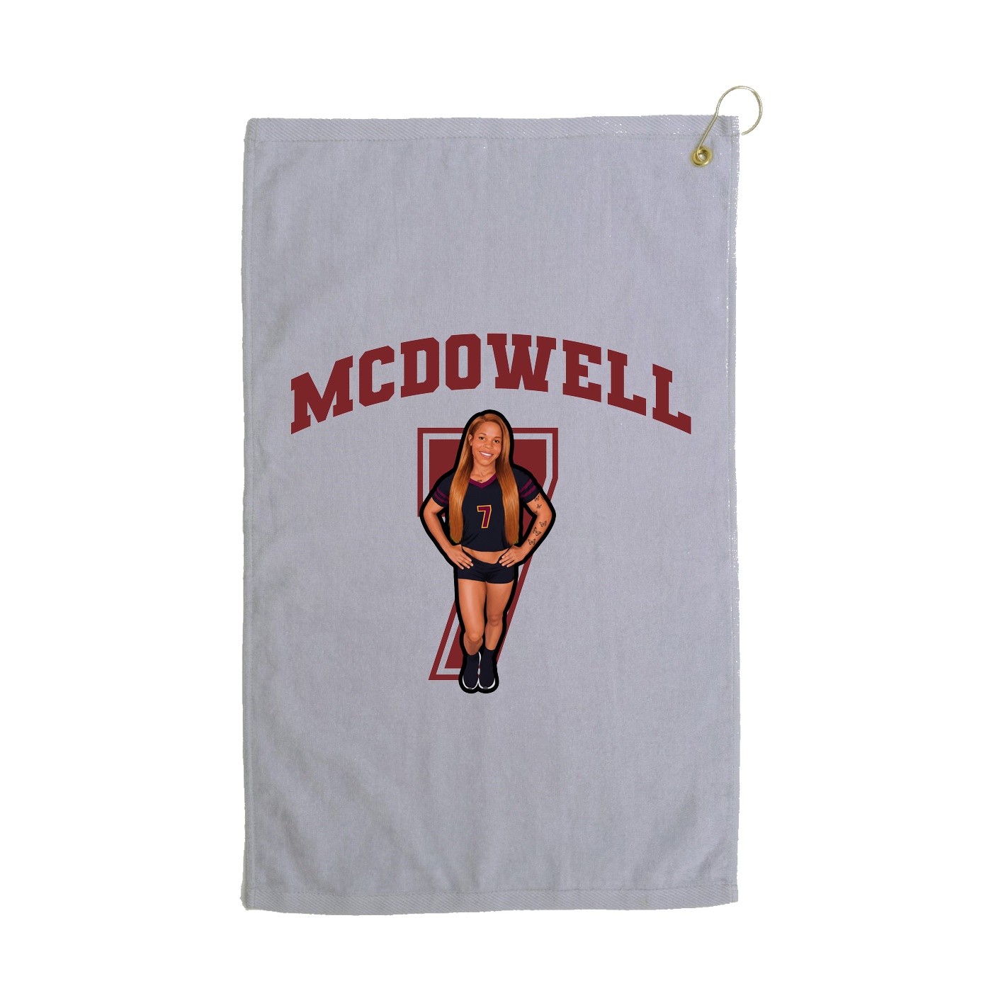 Golf Towel — Number in Grey
