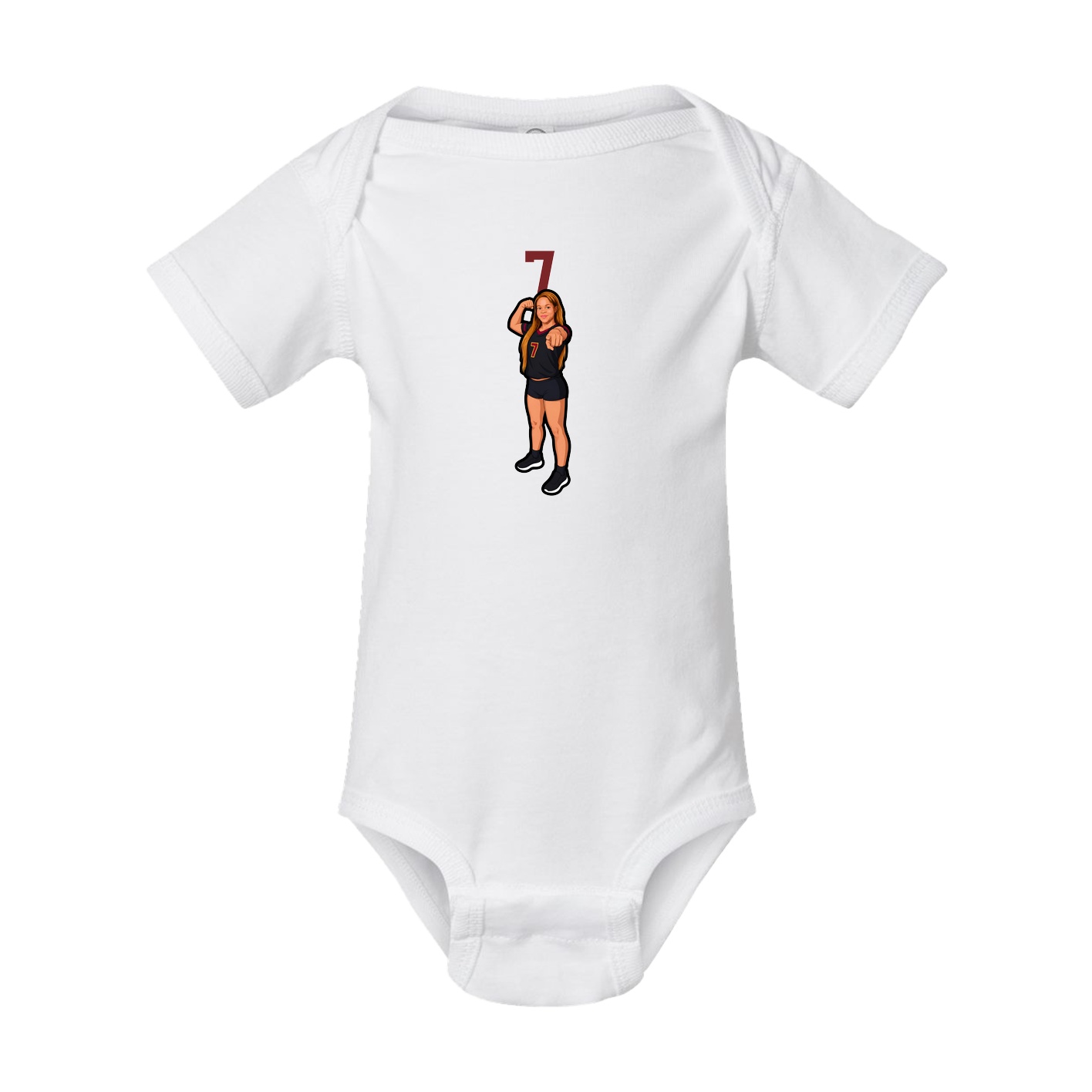 Baby Onesie — Number Top in White
