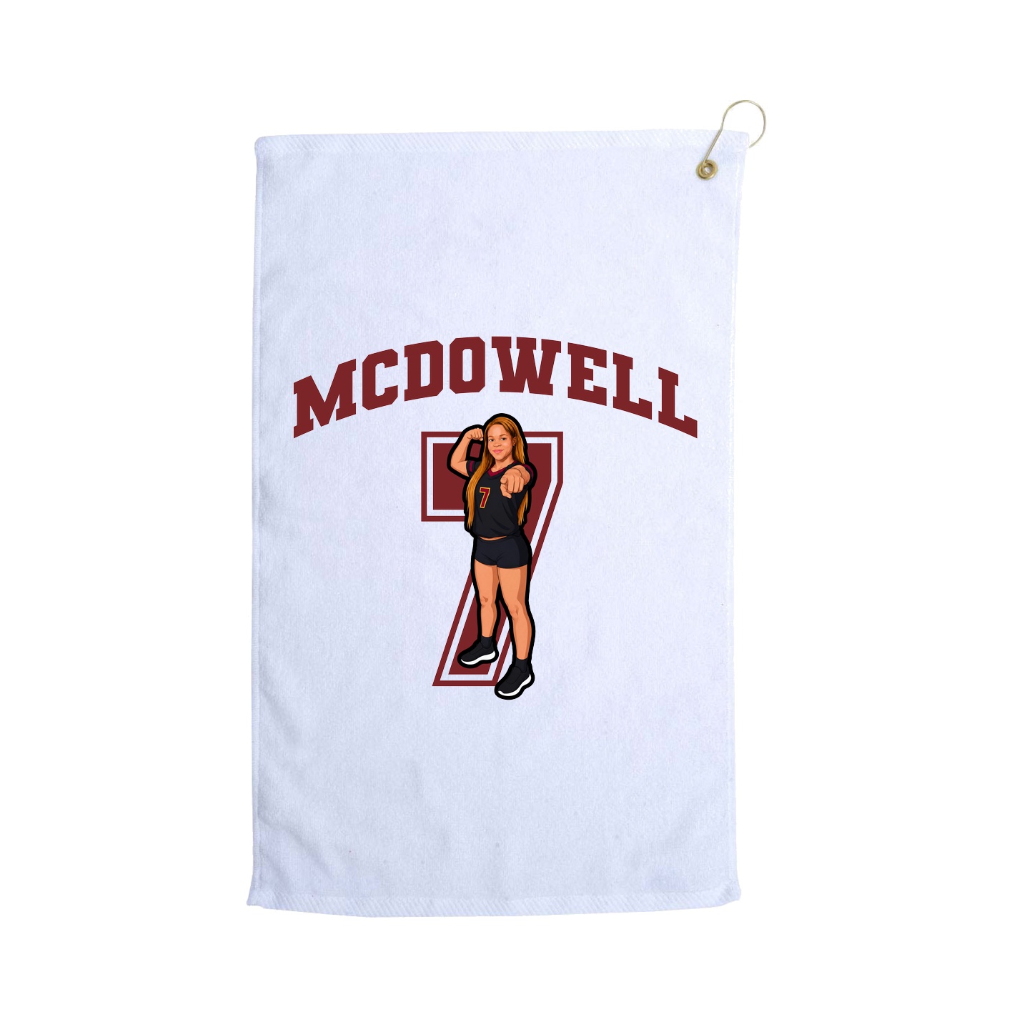 Golf Towel — Number in White