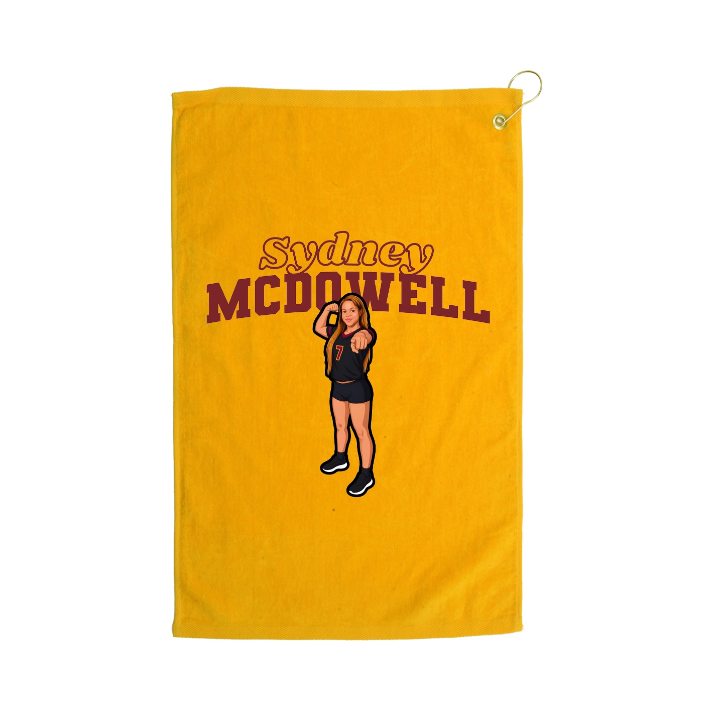 Golf Towel — Name Arch in Gold