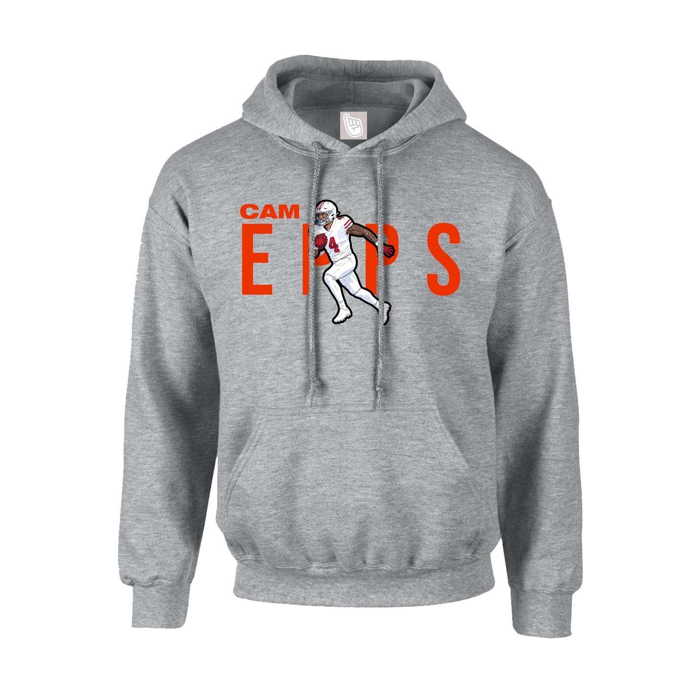 Hoodie — Player Name in Grey