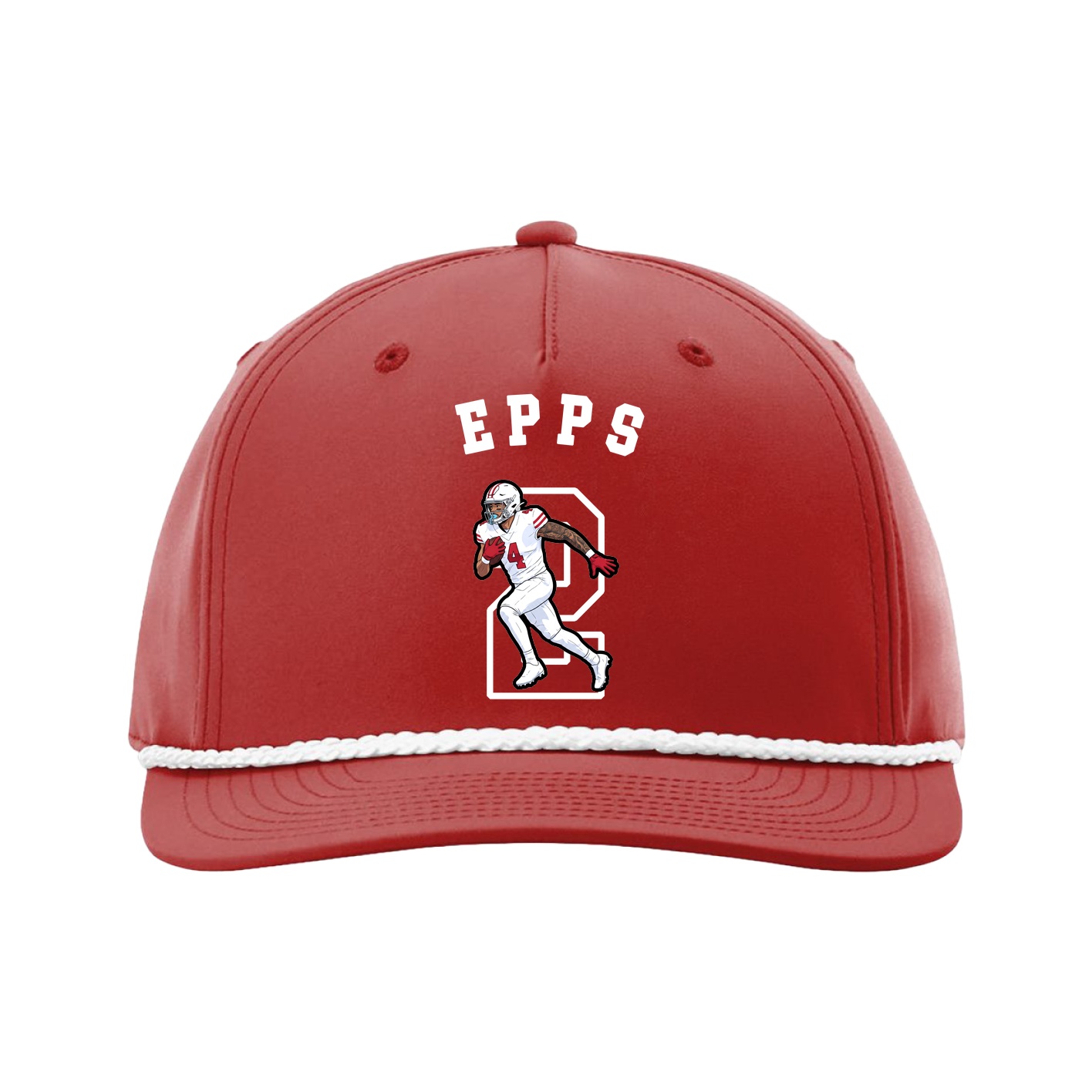 Five-Panel Classic Rope Cap — Shirsey Arch in Red