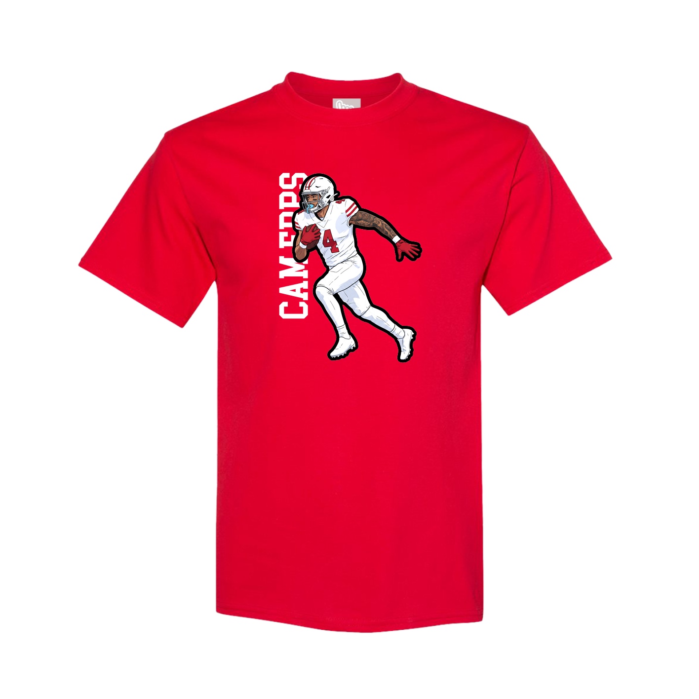 Tee — Name Vertical in Red