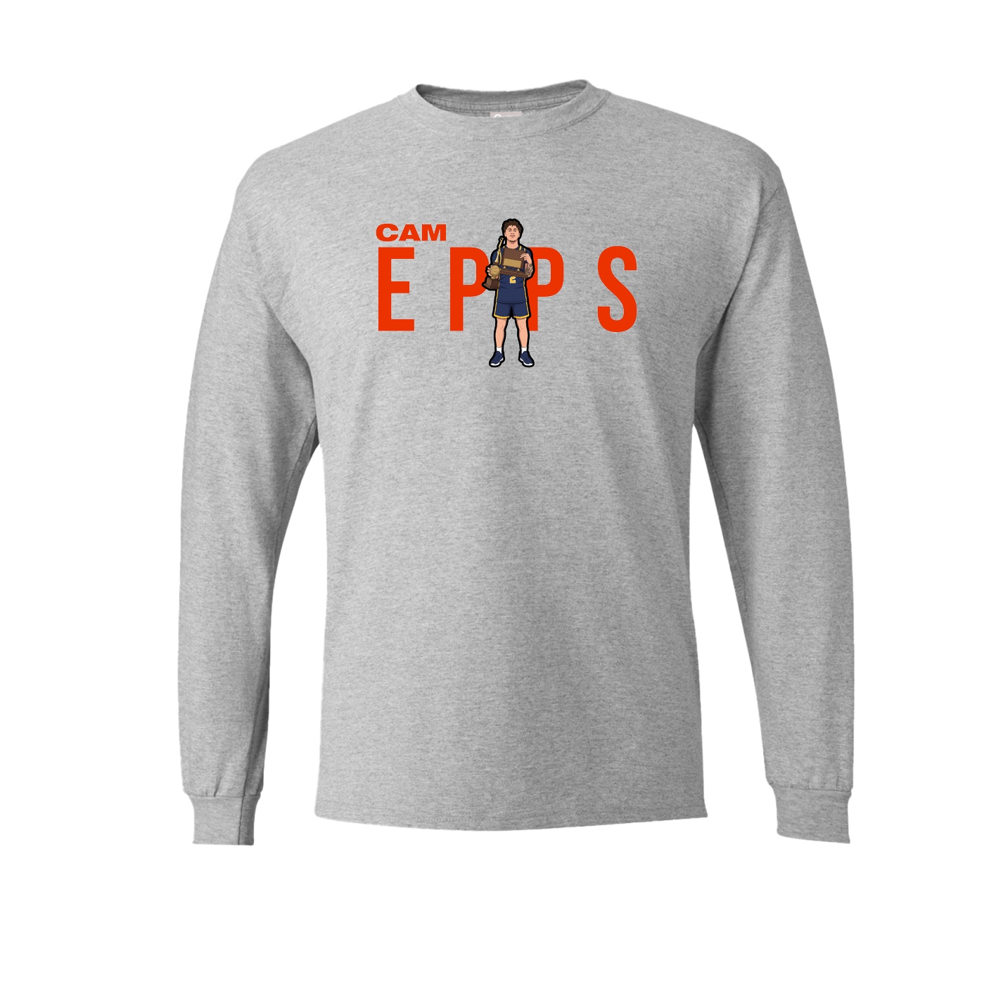 Long Sleeve Tee — Player Name in Grey