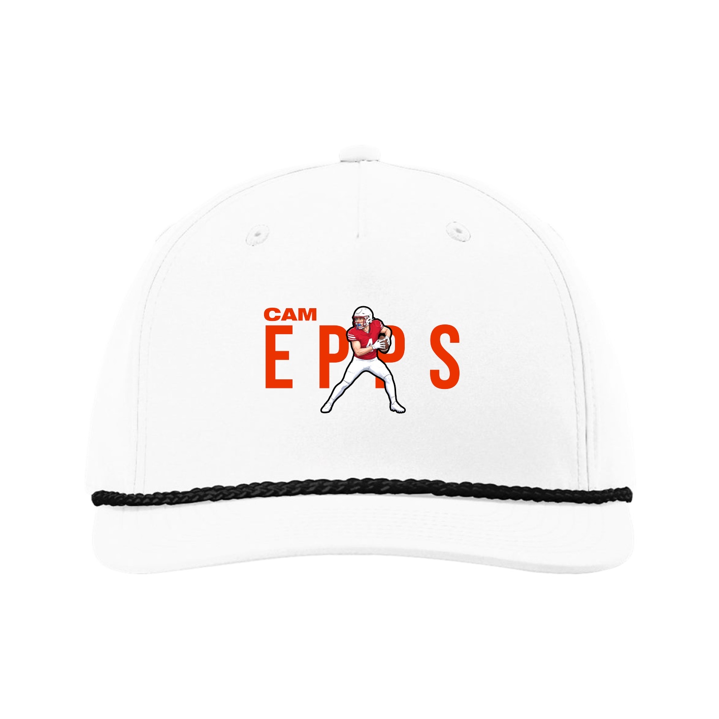 Five-Panel Classic Rope Cap — Player Name in White