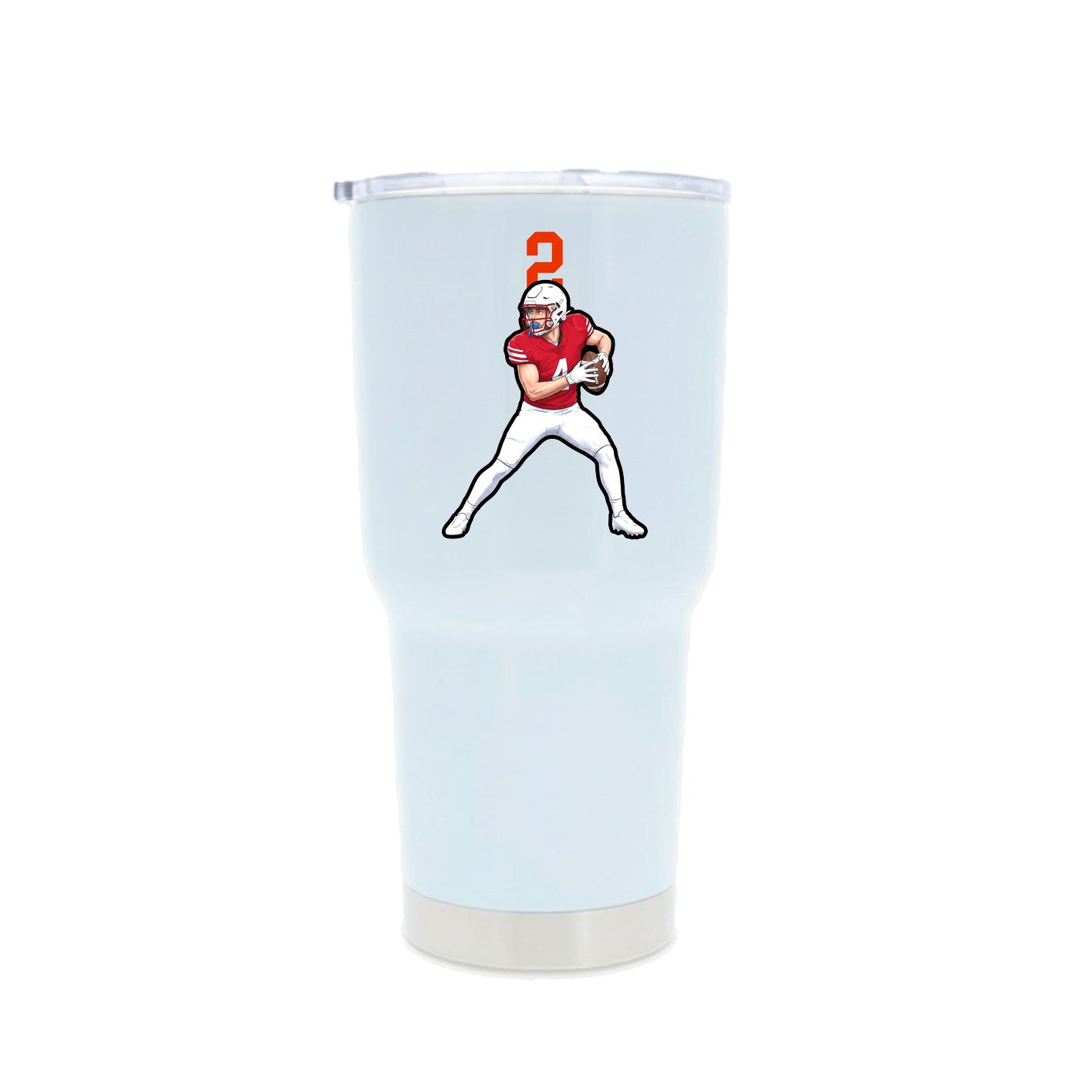 30oz Stainless Steel Tumbler — Number Top in White