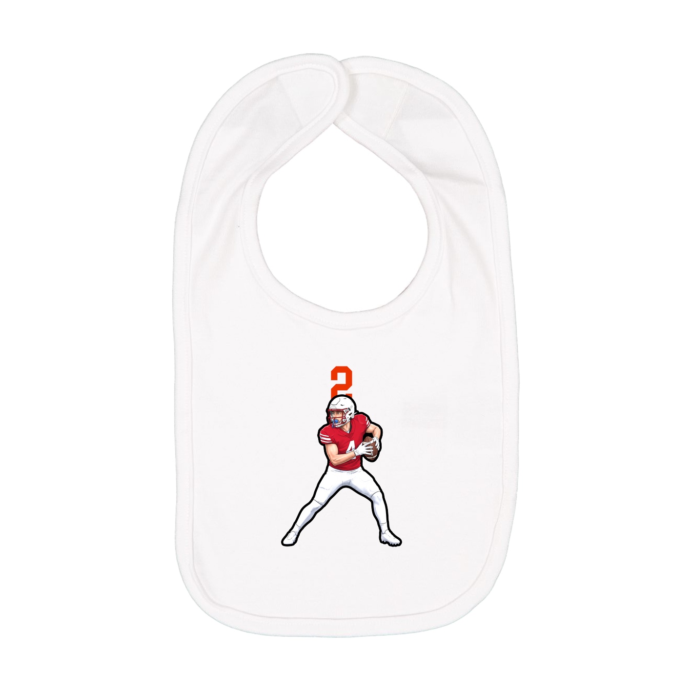 Infant Bib — Number Top in White