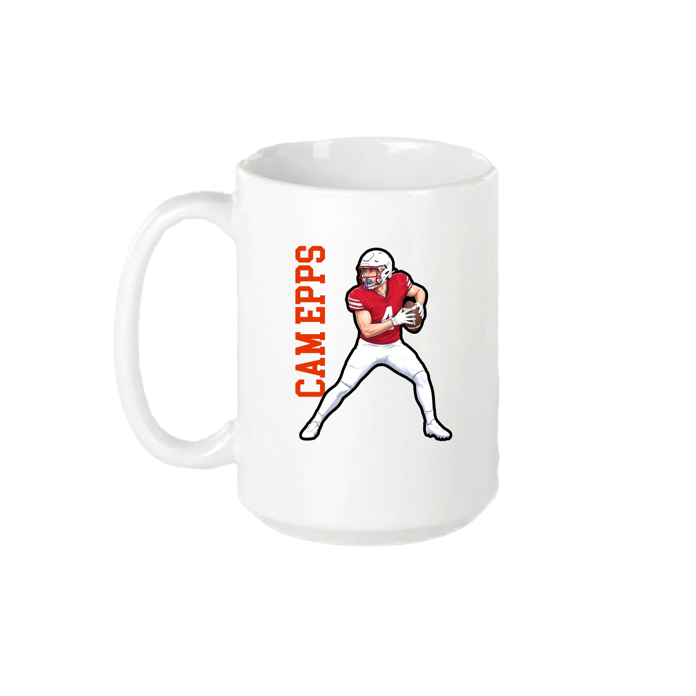 15oz Coffee Mug — Name Vertical in White