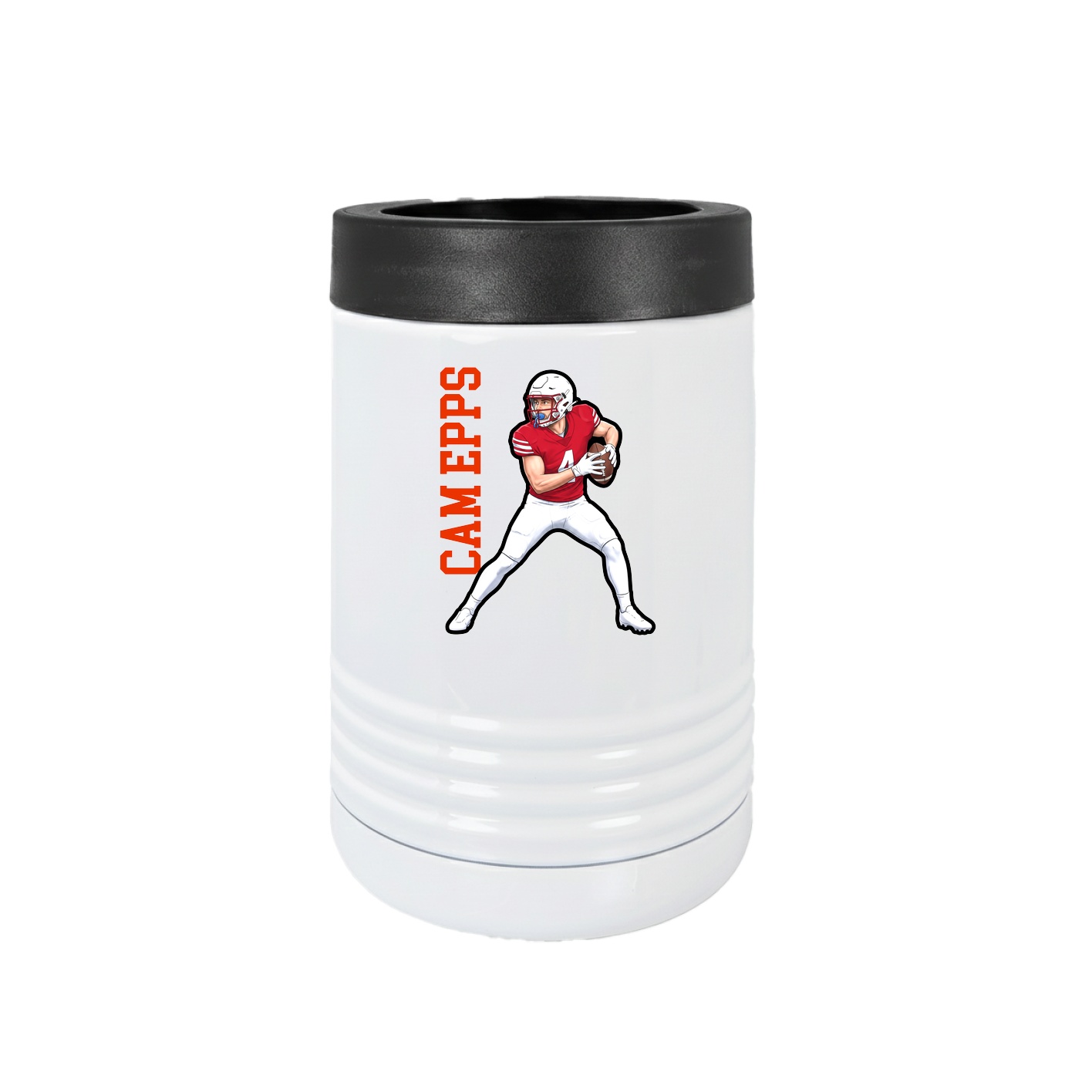 Beverage Holder — Name Vertical in White