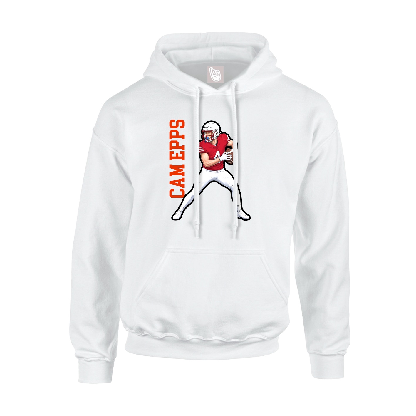 Hoodie — Name Vertical in White