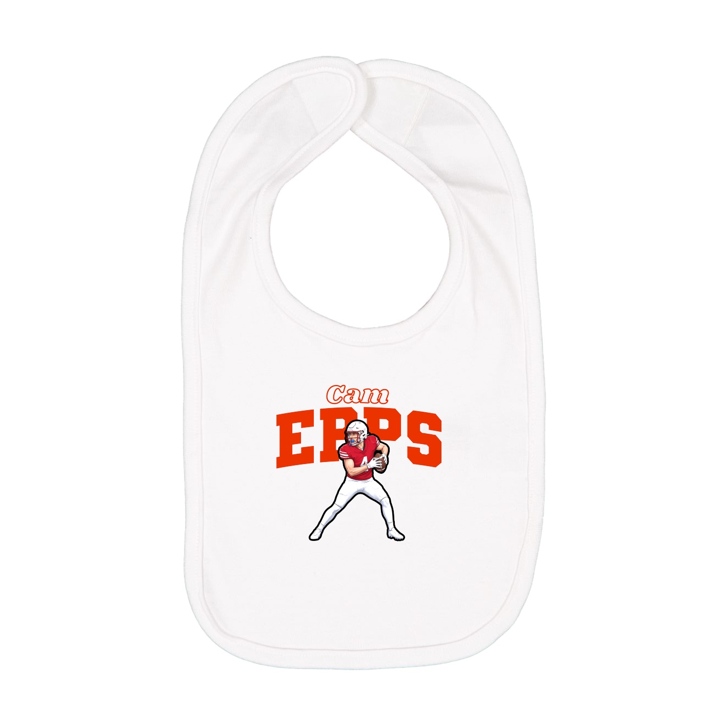 Infant Bib — Name Arch in White