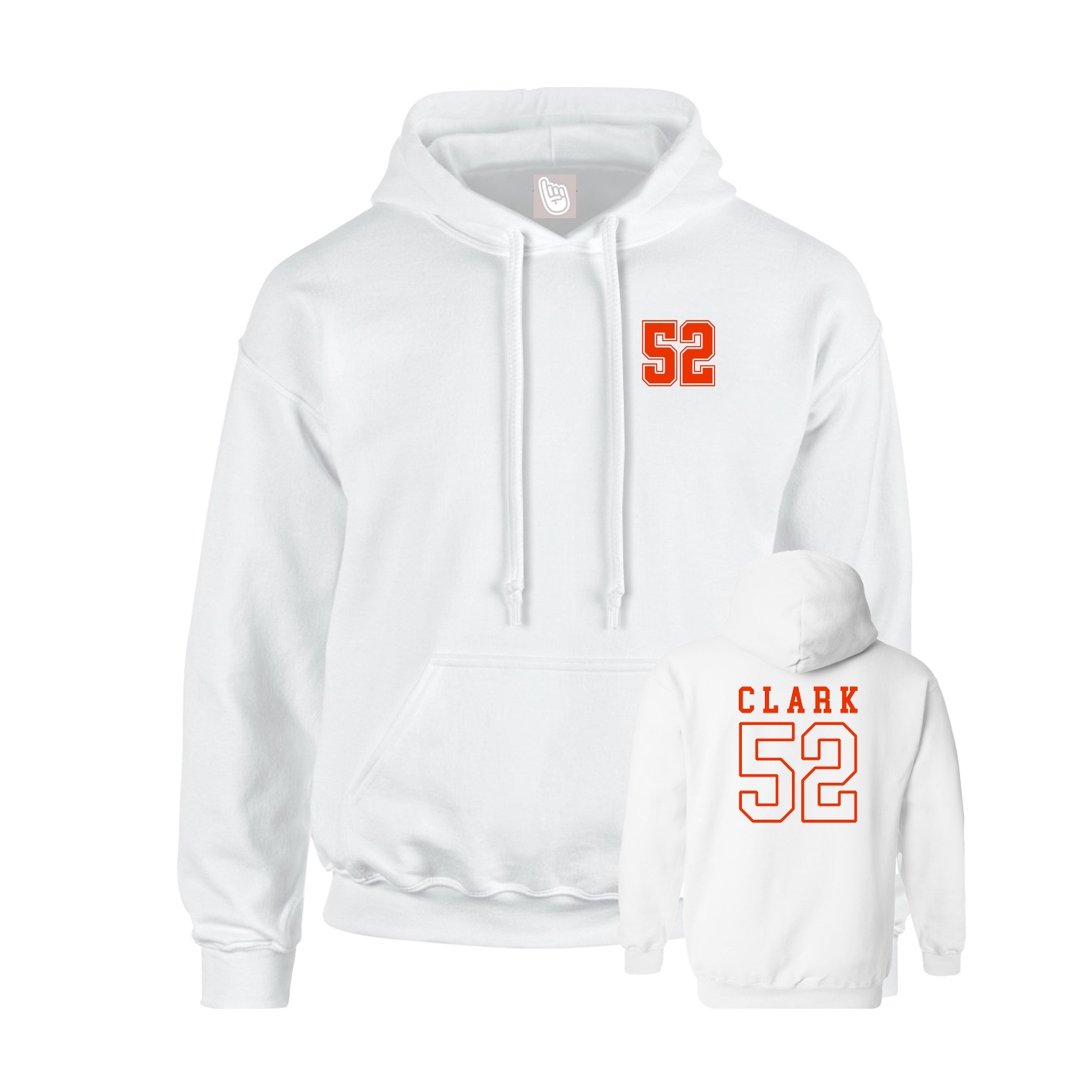 Hoodie — Chest Back in White