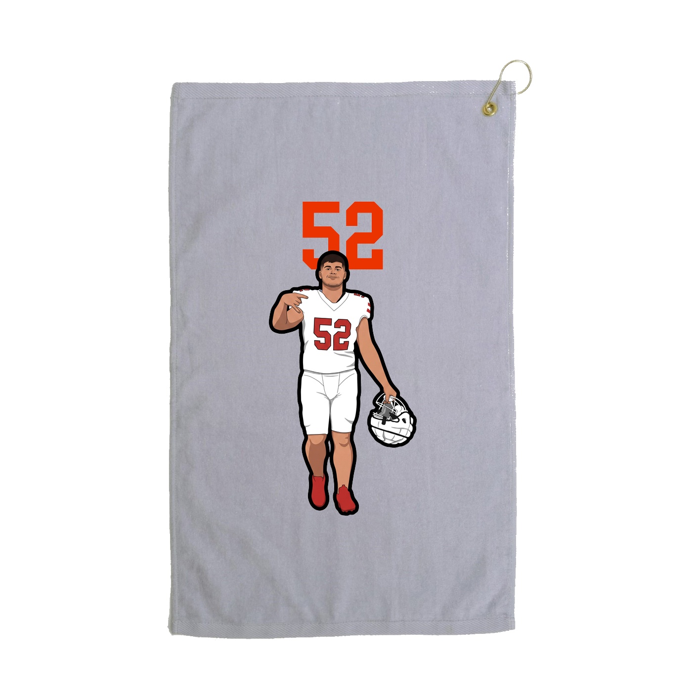 Golf Towel — Number Top in Grey