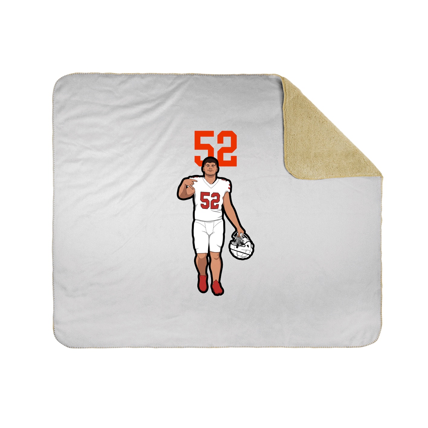 Throw Blanket — Number Top in White