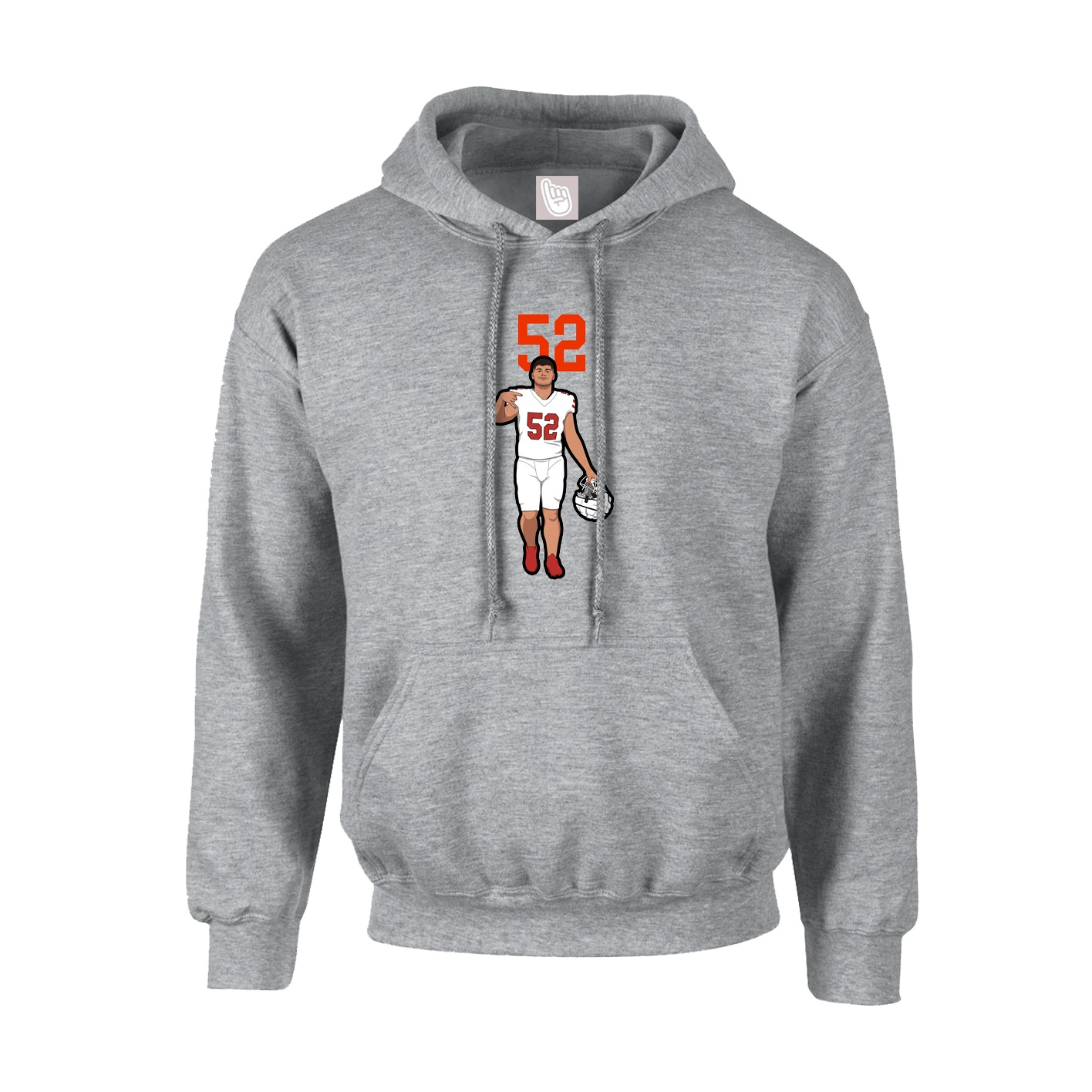 Hoodie — Number Top in Grey