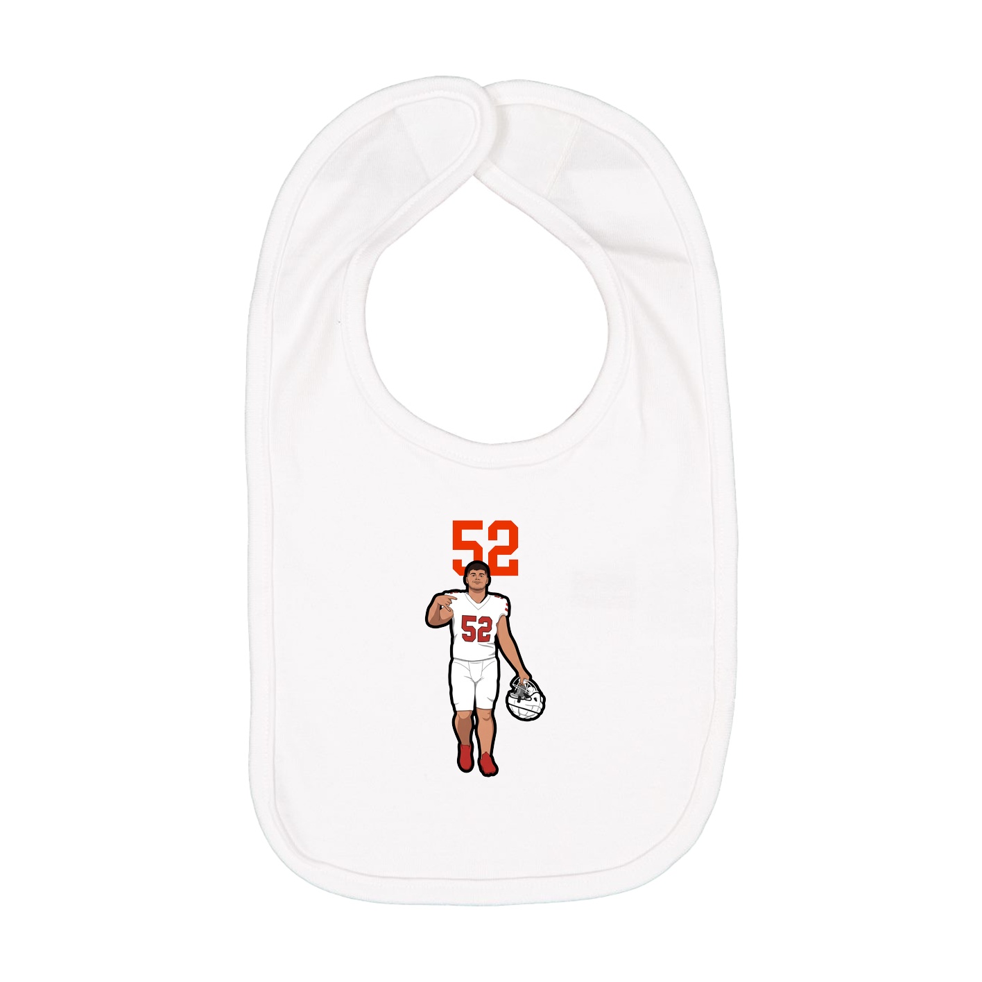 Infant Bib — Number Top in White