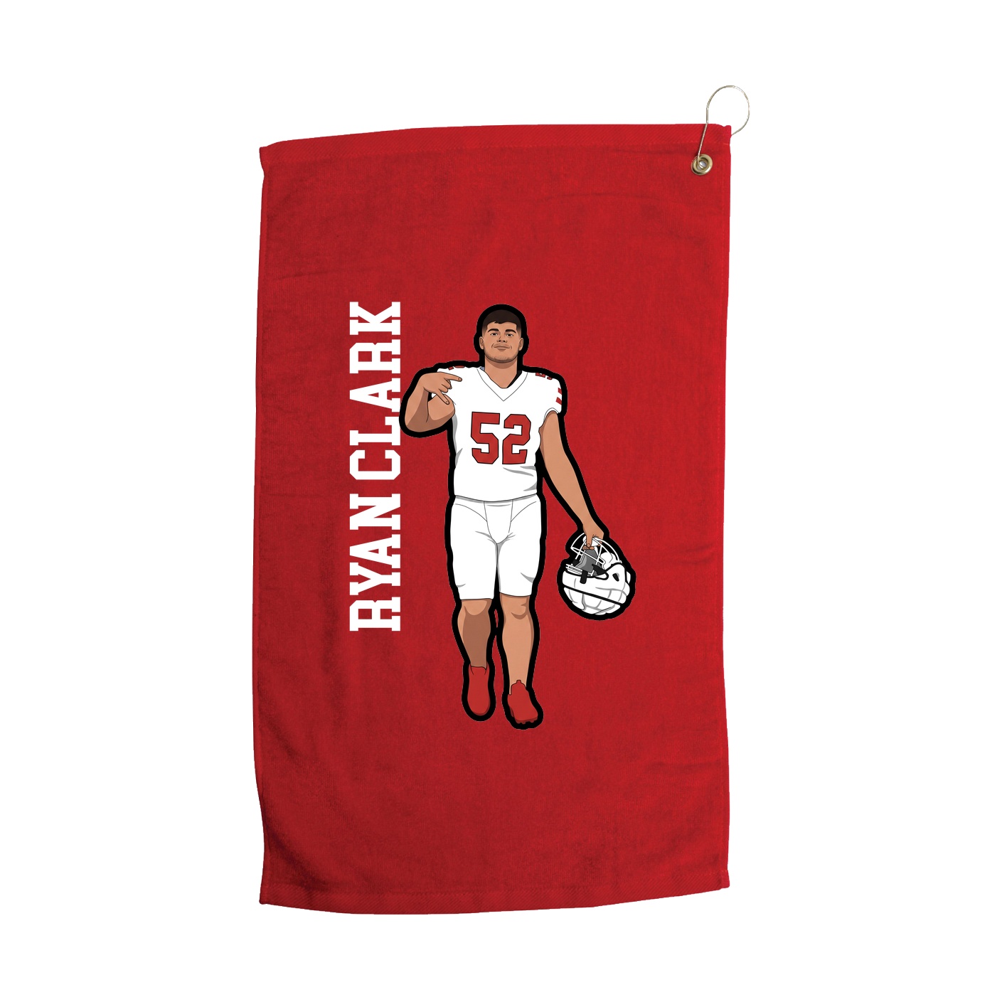 Golf Towel — Name Vertical in Red
