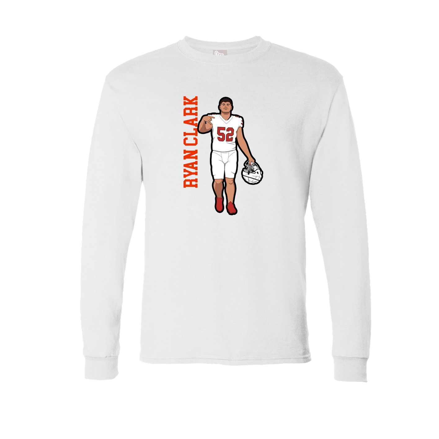 Long Sleeve Tee — Name Vertical in White
