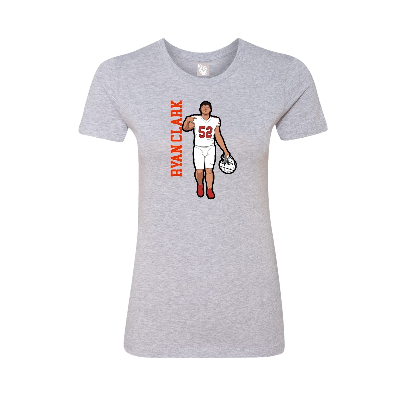 Fitted Women's Tee — Name Vertical in Grey