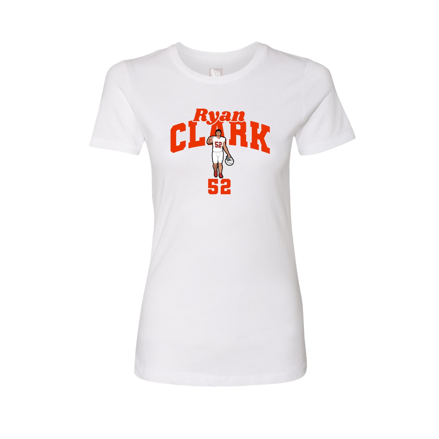 Fitted Women's Tee — Signature Arch in White