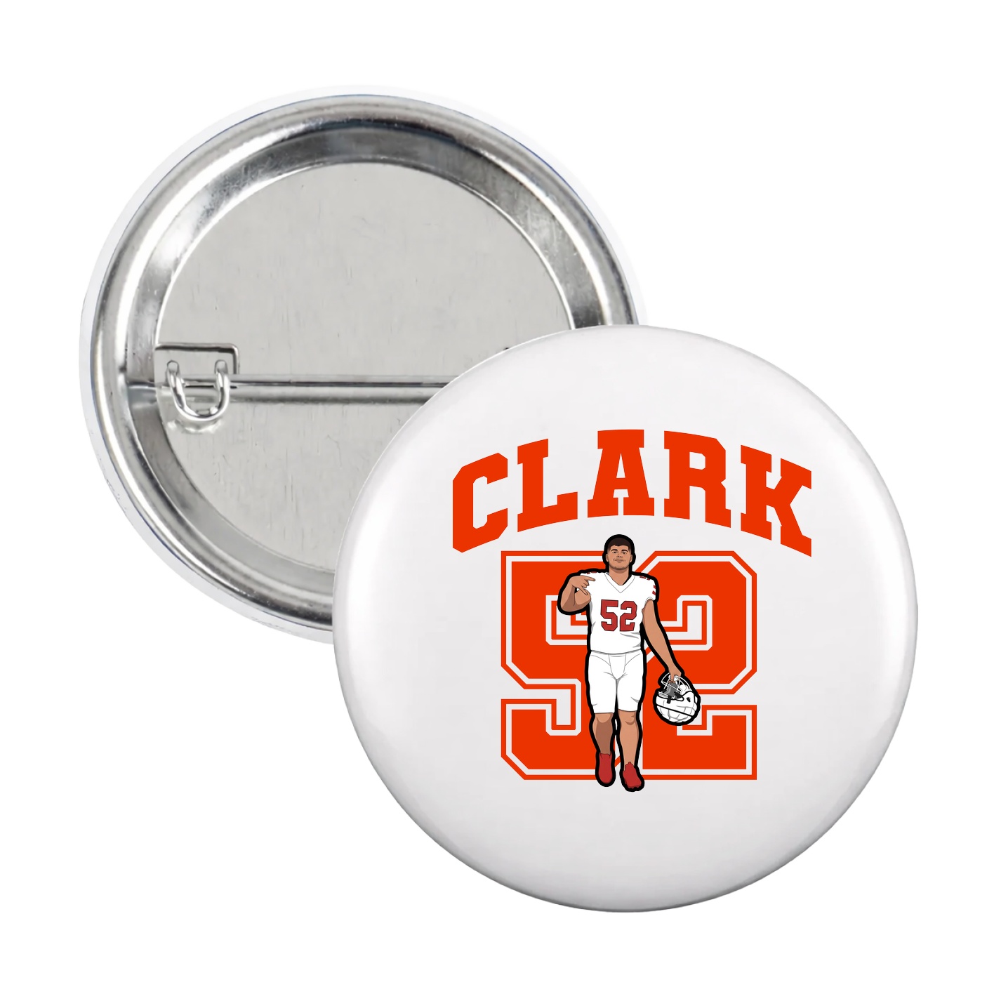 Game Day Button — Number in White