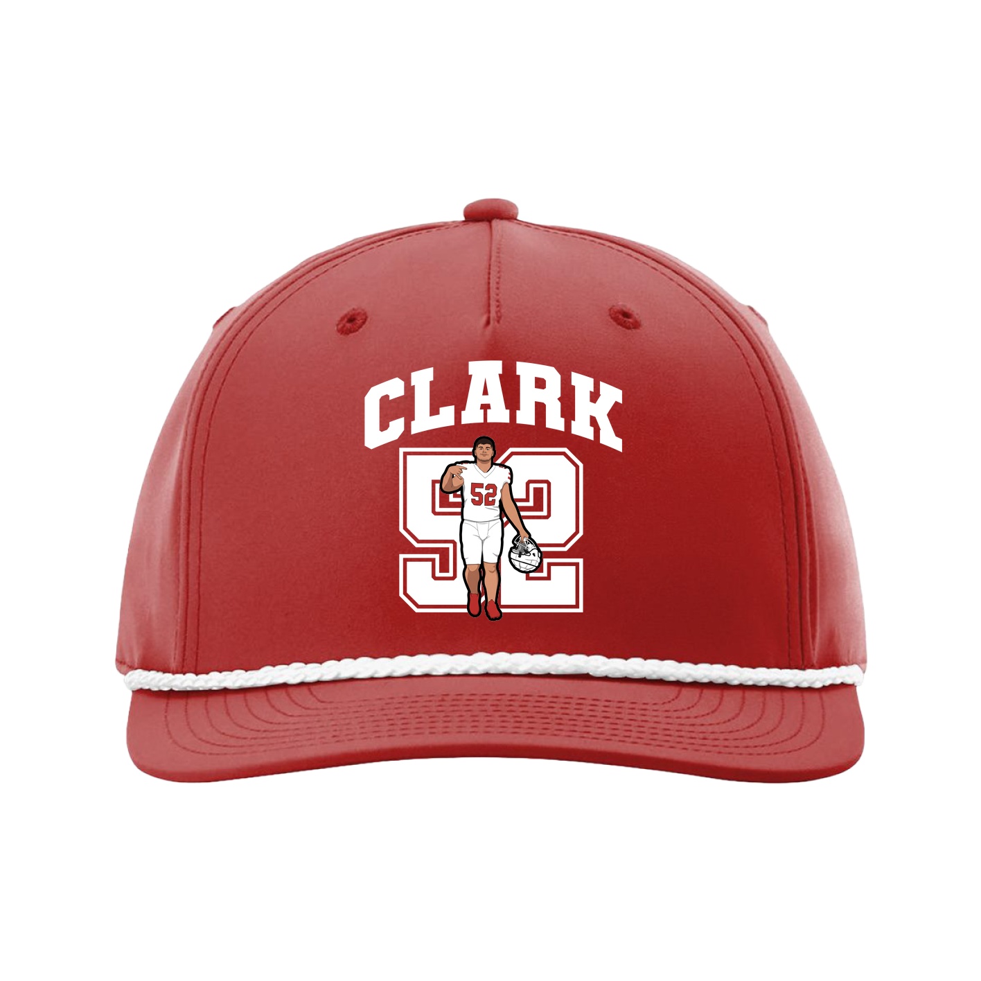Five-Panel Classic Rope Cap — Number in Red