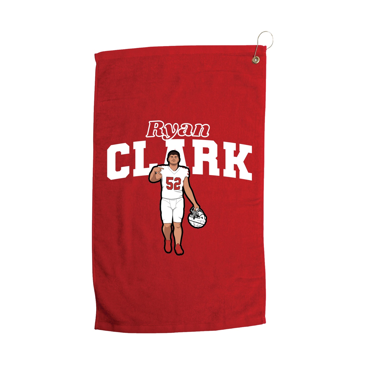 Golf Towel — Name Arch in Red