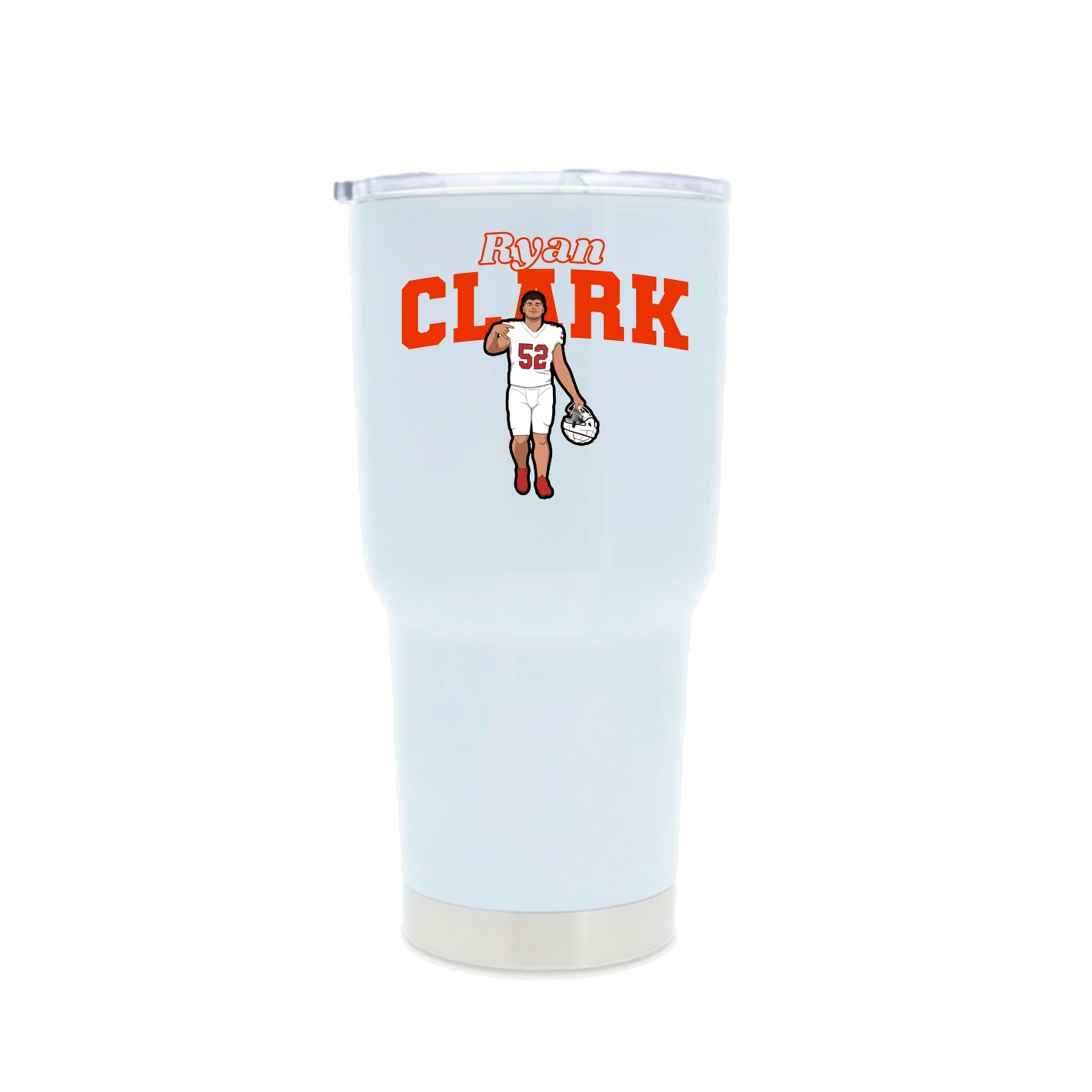 30oz Stainless Steel Tumbler — Name Arch in White