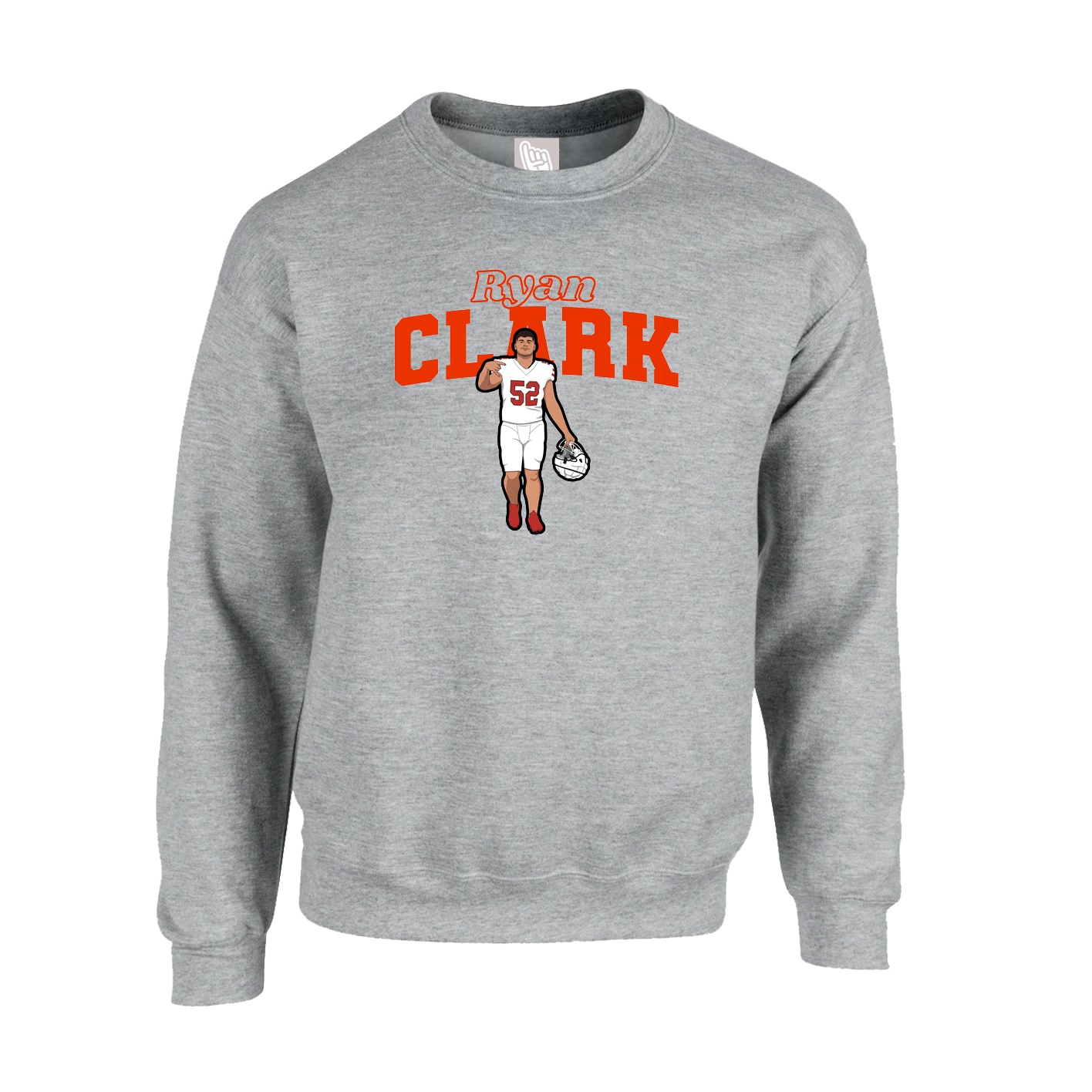 Fleece Crew — Name Arch in Grey