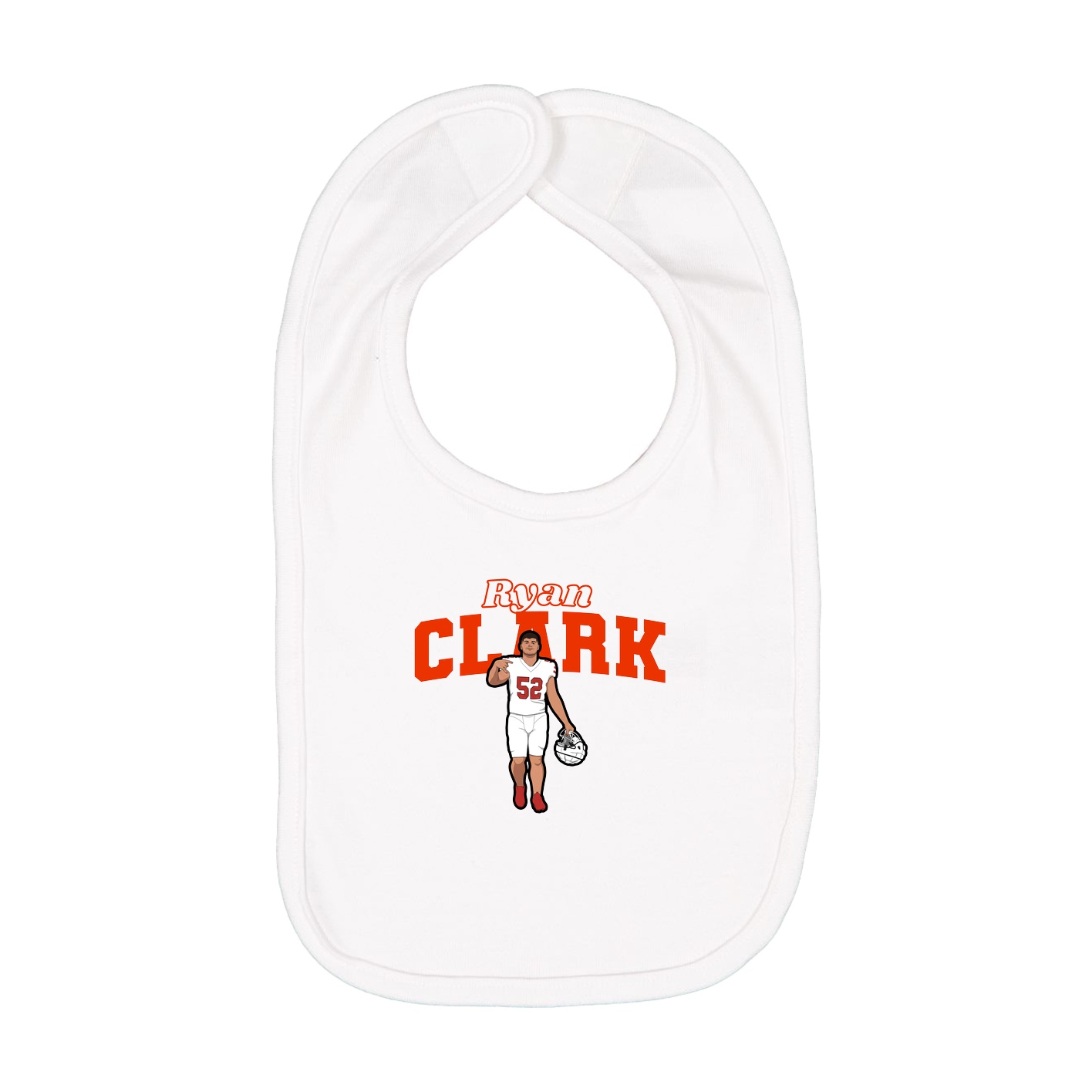 Infant Bib — Name Arch in White