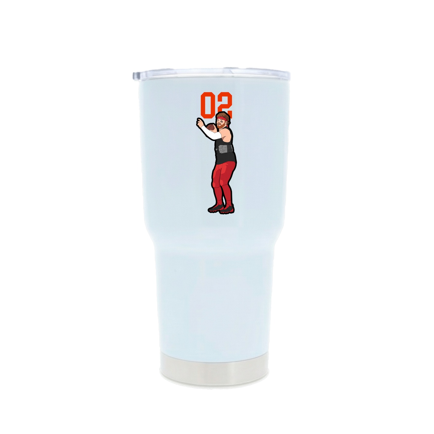 30oz Stainless Steel Tumbler — Number Top in White