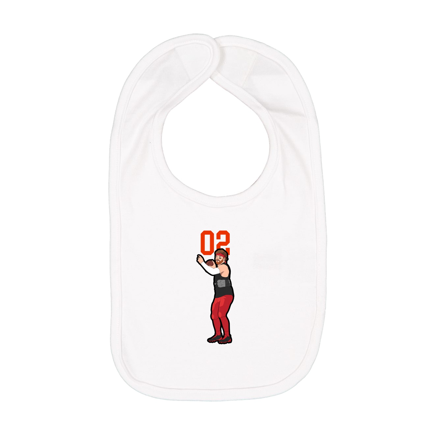 Infant Bib — Number Top in White