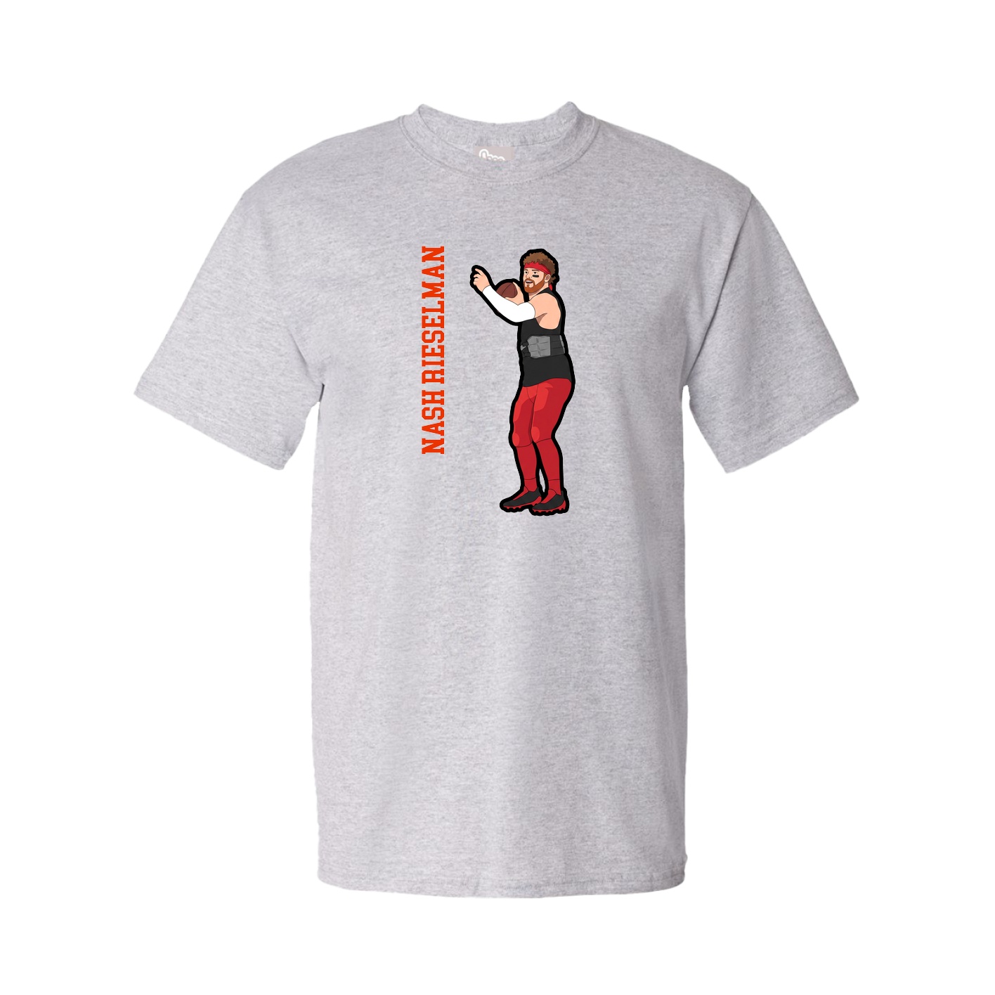 Youth Tee — Name Vertical in Grey