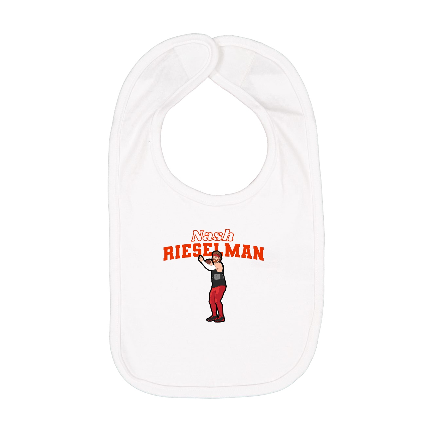 Infant Bib — Name Arch in White