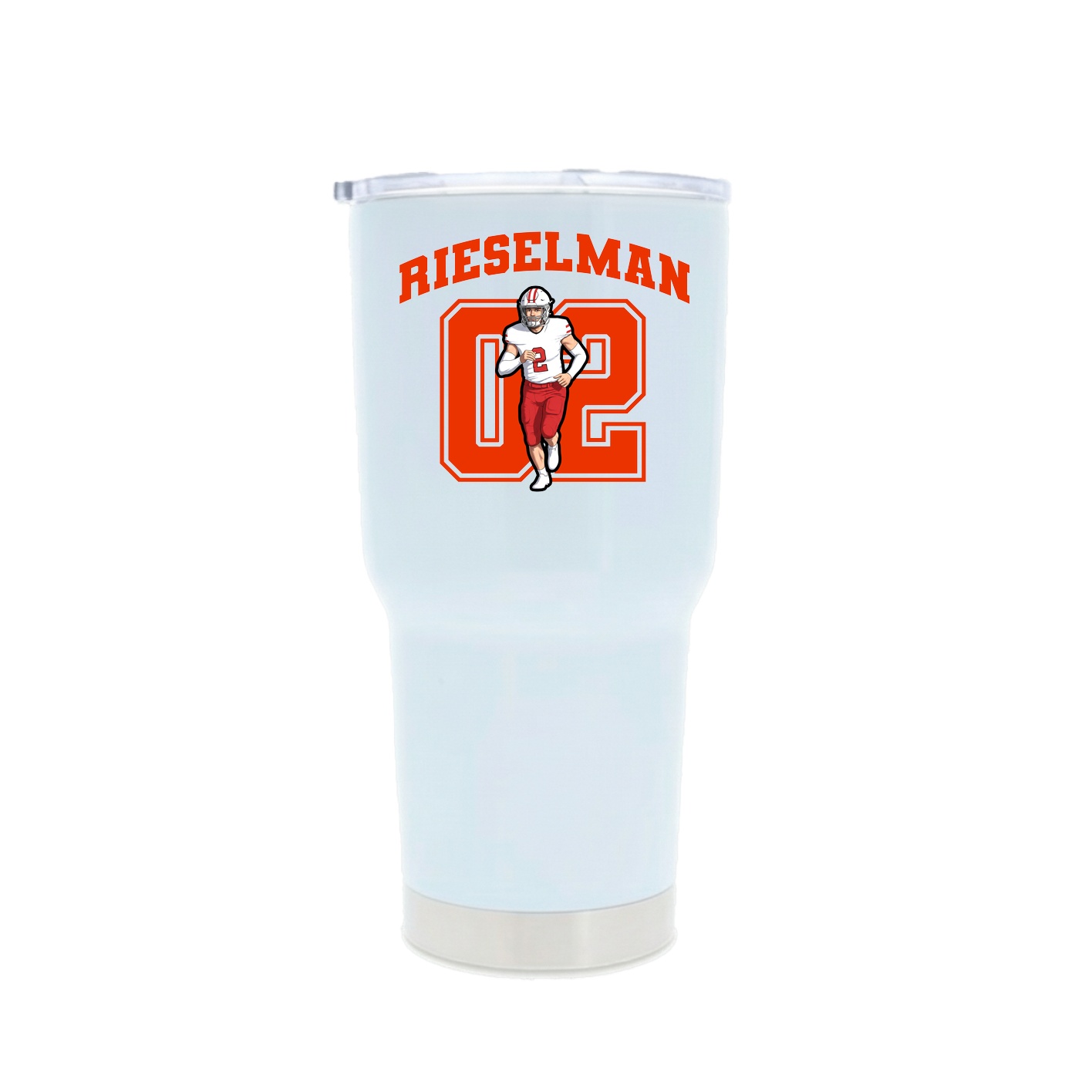 30oz Stainless Steel Tumbler — Number in White