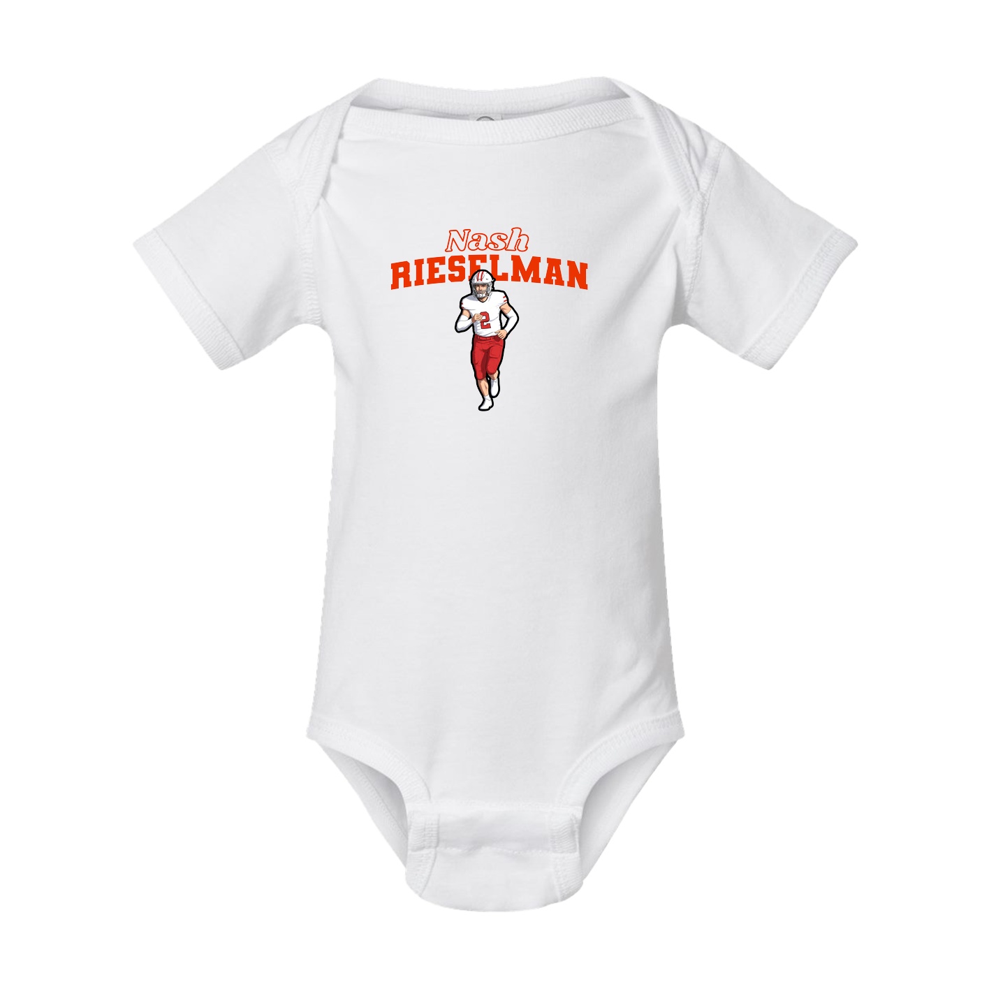Baby Onesie — Name Arch in White
