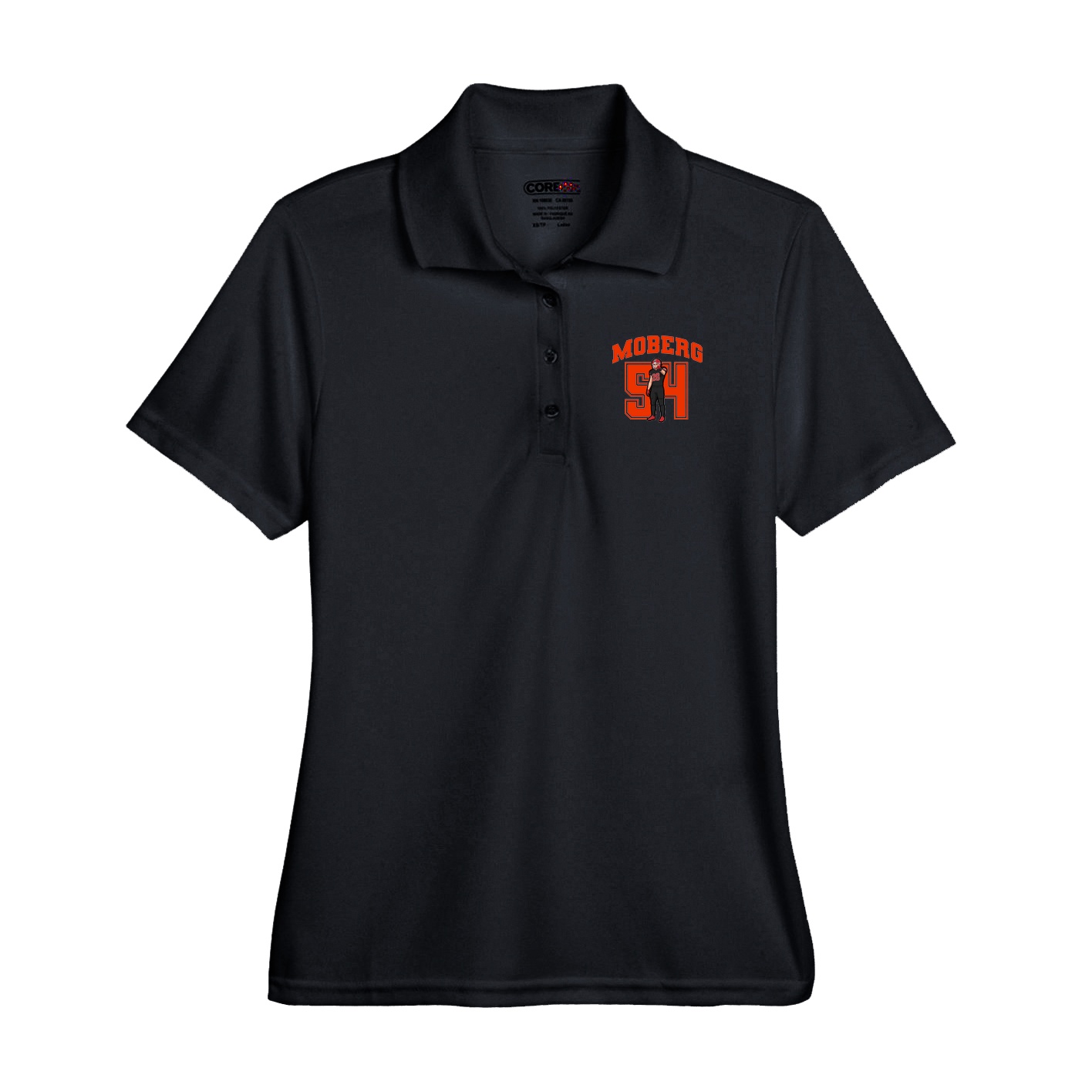 Performance Polo — Number in Black