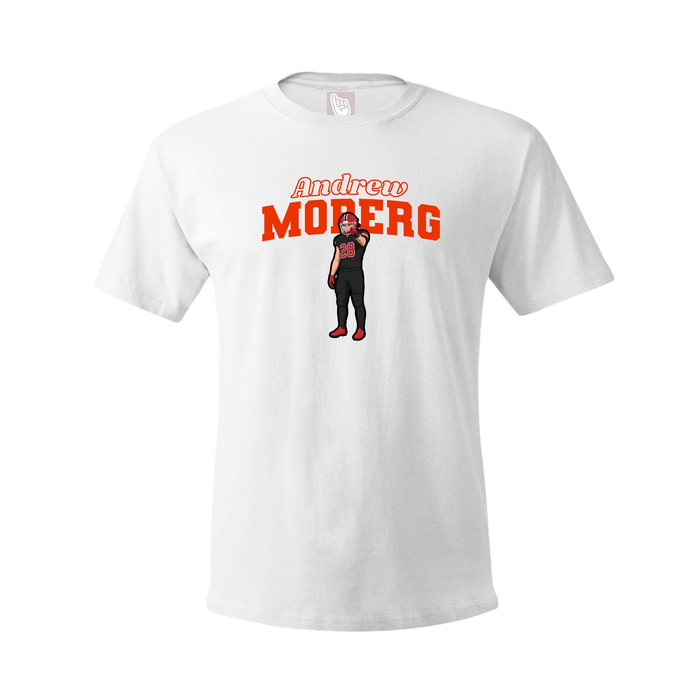 Youth Tee — Name Arch in White