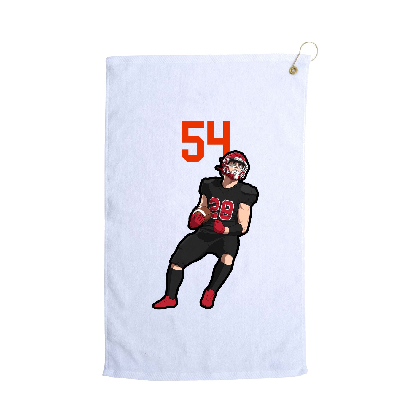 Golf Towel — Number Top in White
