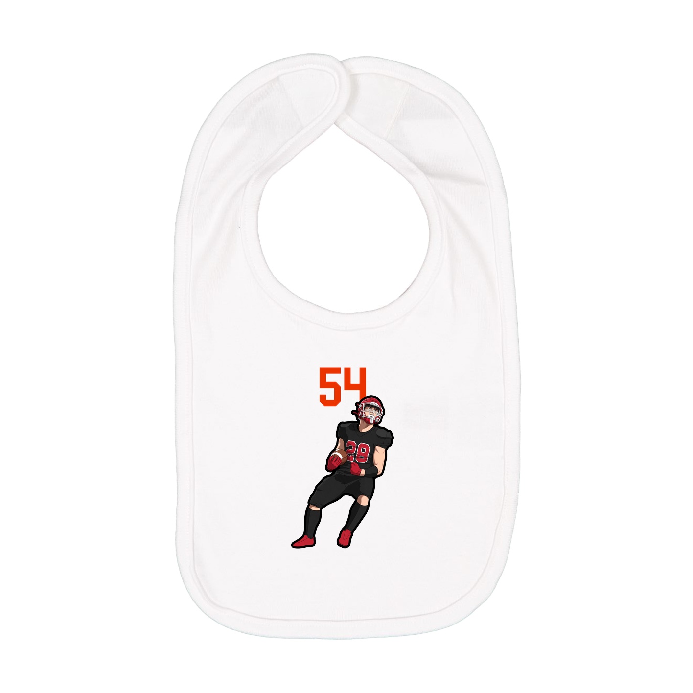 Infant Bib — Number Top in White