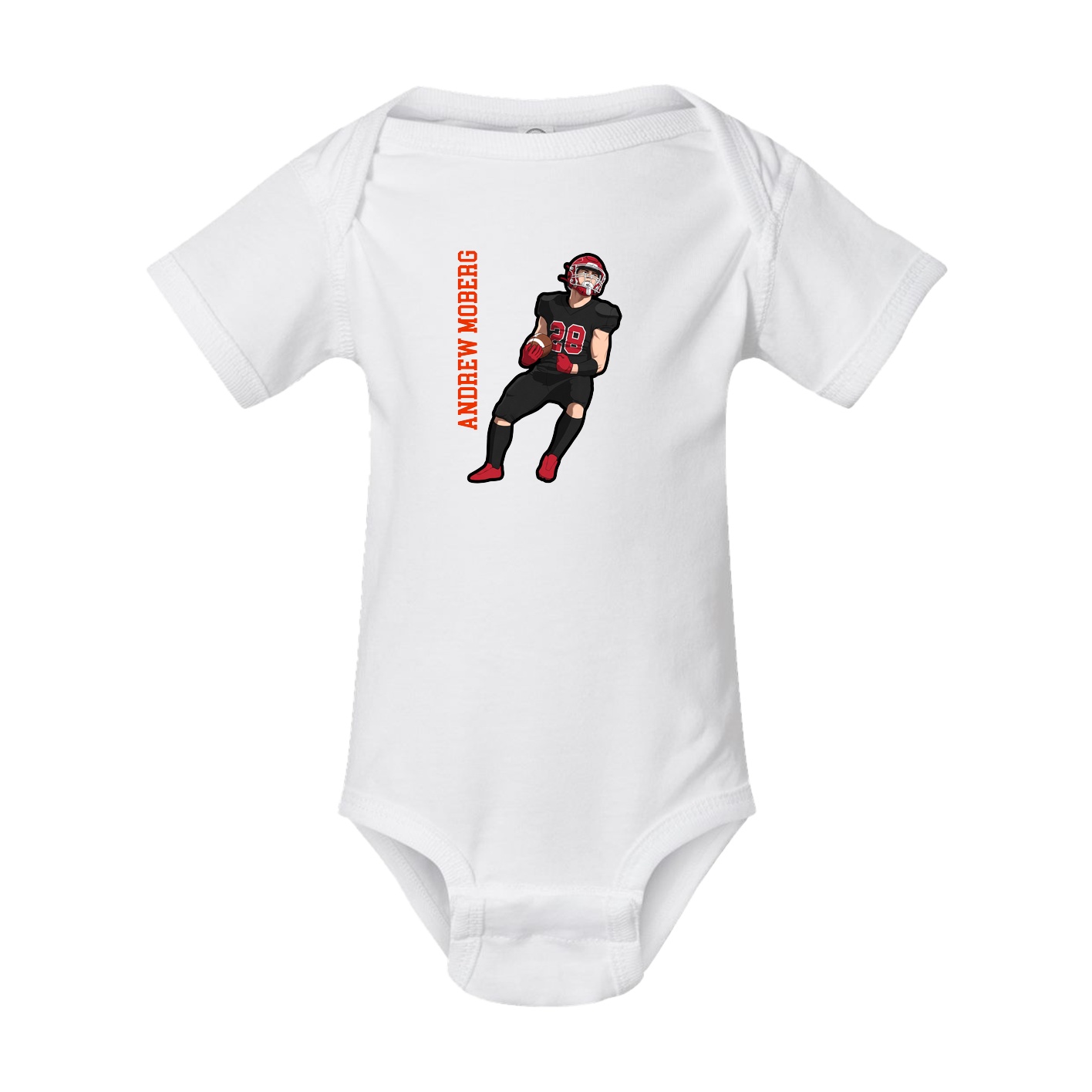 Baby Onesie — Name Vertical in White