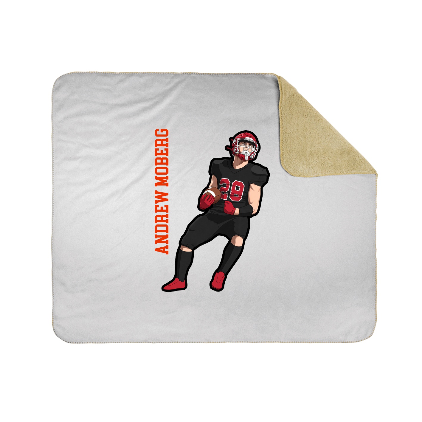 Throw Blanket — Name Vertical in White