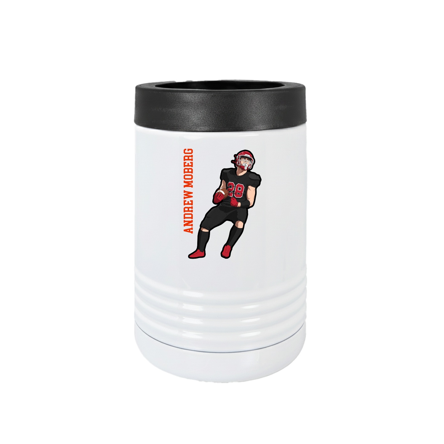 Beverage Holder — Name Vertical in White