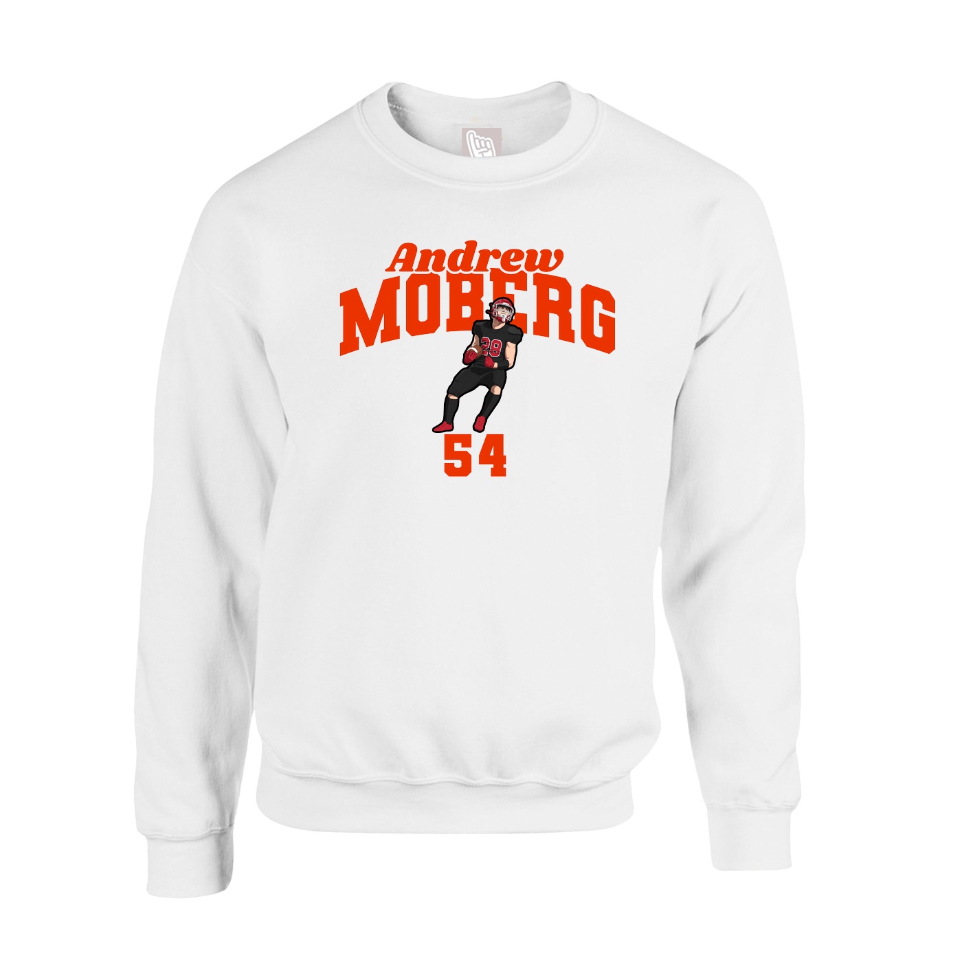 Fleece Crew — Signature Arch in White